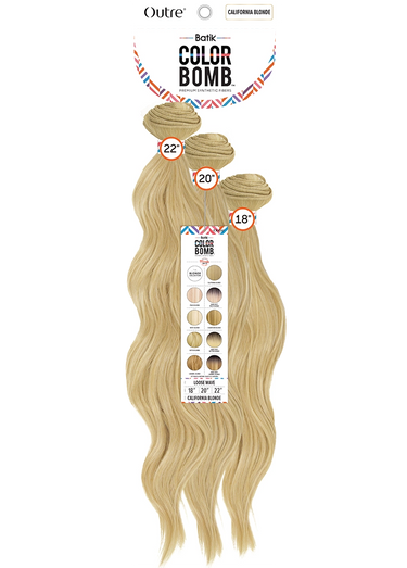 OUTRE SYNTHETIC WEAVE BATIK COLORBOMB BLONDE COLLECTION LOOSE WAVE 18